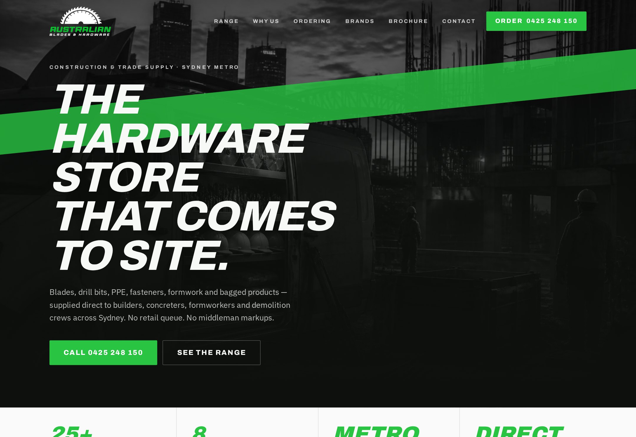 Australian Blades & Hardware website built by Vertex