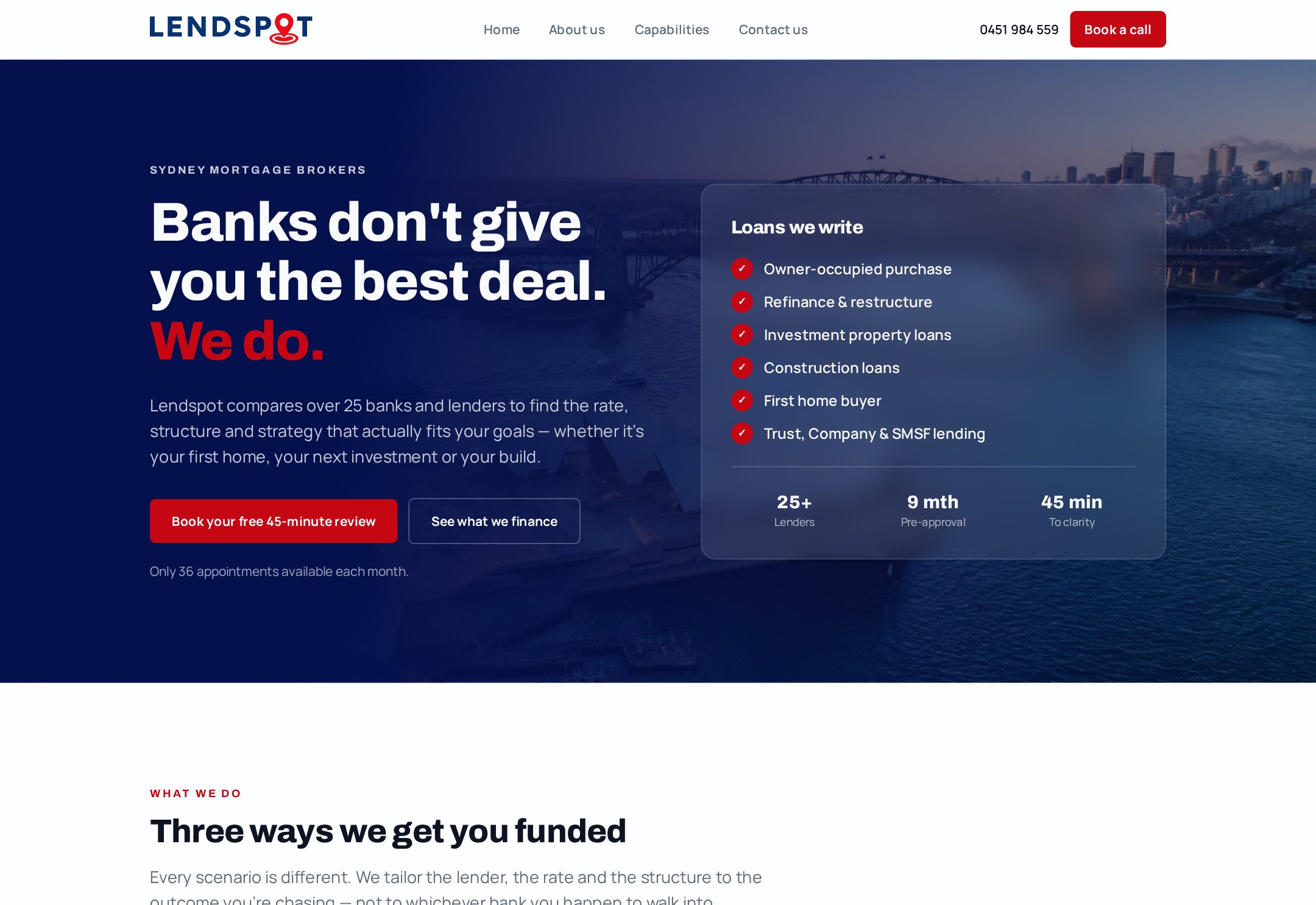 Lendspot website built by Vertex