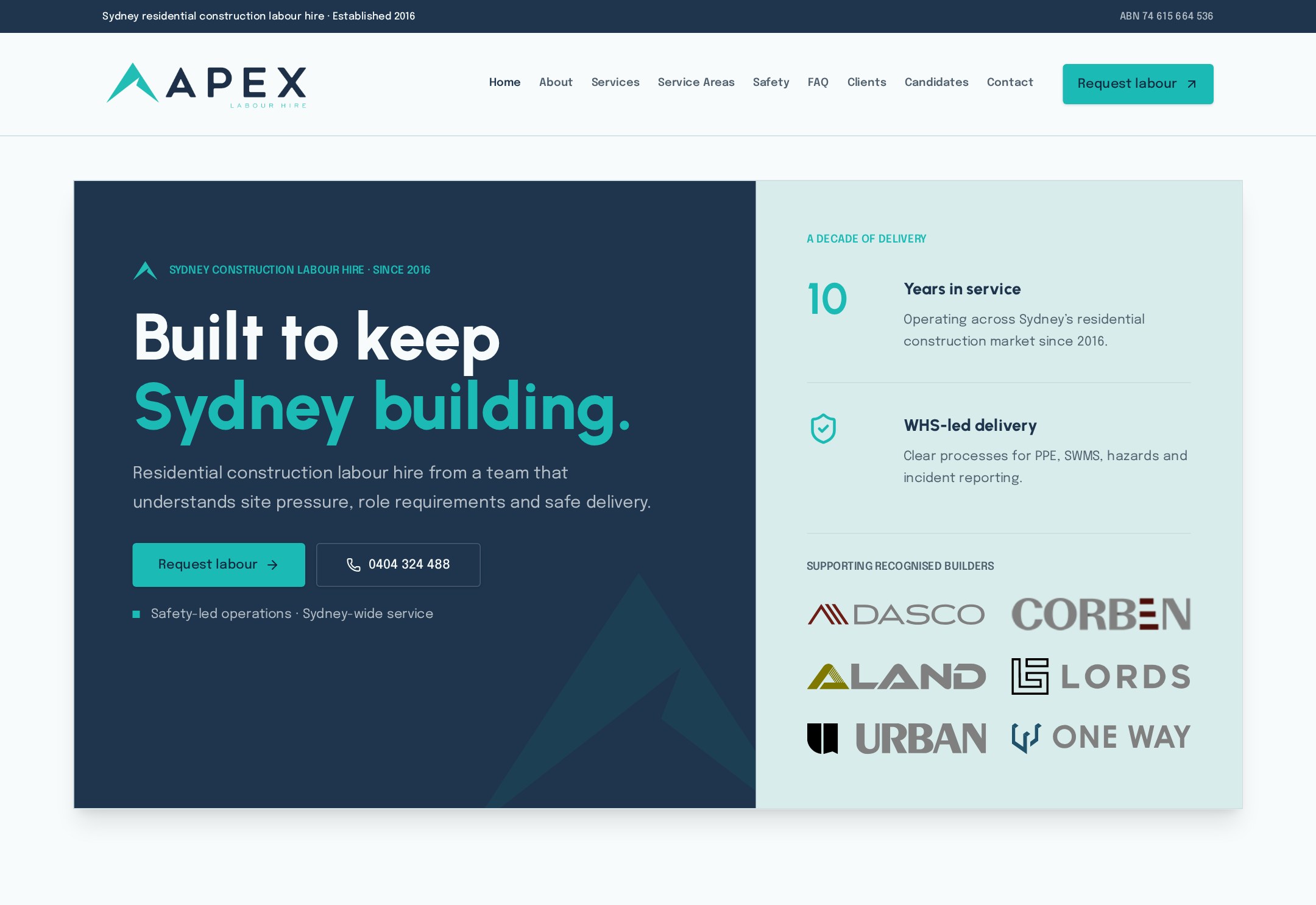 Apex Building Group — brand and website by Vertex