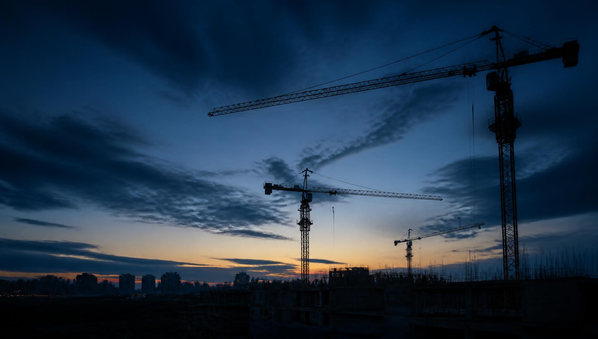 Building at dusk